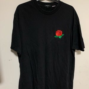 Black Flower Embroidered Shirt